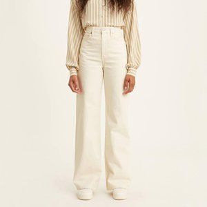 Levi's Ribcage Wide Leg Jeans - White/Ecru - 28